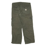 CARHARTT Mens Regular Fit Green Cargo Denim Jeans W32 L30 Casual Workwear