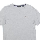 TED BAKER Mens Grey Graphic T-Shirt M Short Sleeve Crew Neck Casual Cotton Blend