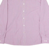 TOMMY HILFIGER Mens Maroon Check Shirt XL Classic Fit Cotton Button-Down Collar