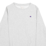 CHAMPION REVERSE WEAVE Mens Grey Crew Neck Sweatshirt S Classic Logo Pullover