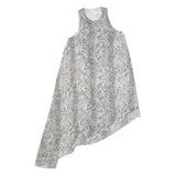 ZIMMERMANN Womens Black & White Snake Print Silk Sleeveless Asymmetric Midi