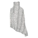 ZIMMERMANN Womens Black & White Snake Print Silk Sleeveless Asymmetric Midi