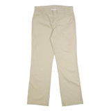DICKIES Womens Relaxed Beige Cotton Blend Trousers W32 L32 Casual Zip Closure