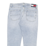 TOMMY JEANS Mens Blue Regular Fit Straight Denim Cotton Light W36 L27 Zip
