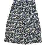 CHARTER CLUB Womens Black Cream & Blue Floral Day Dress Cotton Blend Sleeveless