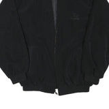 YUN FENG Mens Black Polyester Blend Bomber Jacket XL Zip Up Plain Casual