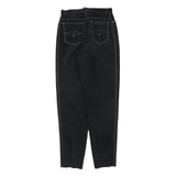 MODE Womens Leather Black Regular Fit Zip Trousers W28 L32 Stylish Comfortable