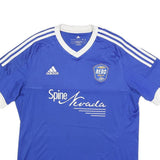 ADIDAS Mens Blue & White Reno 1868 FC Football Shirt L Short Sleeve V-Neck