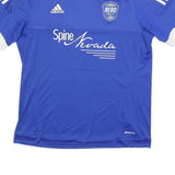ADIDAS Mens Blue & White Reno 1868 FC Football Shirt L Short Sleeve V-Neck