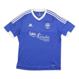 ADIDAS Mens Blue & White Reno 1868 FC Football Shirt L Short Sleeve V-Neck