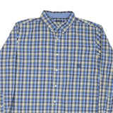 CHAPS Mens Blue & Yellow Check Shirt XL Classic Cotton Blend Button Down