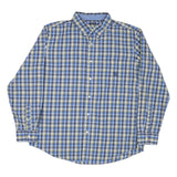 CHAPS Mens Blue & Yellow Check Shirt XL Classic Cotton Blend Button Down
