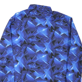 Mens Blue Geometric Pattern Shirt XL Polyester Blend Stylish Casual Wear