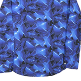 Mens Blue Geometric Pattern Shirt XL Polyester Blend Stylish Casual Wear