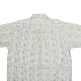 TRADER BAY Mens White & Grey Pattern Cotton Shirt XL Casual Short Sleeve