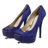 ZARA Womens Blue Synthetic Platform High Heels UK 6 Evening Formal Shoes