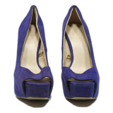 ZARA Womens Blue Synthetic Platform High Heels UK 6 Evening Formal Shoes