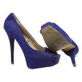 ZARA Womens Blue Synthetic Platform High Heels UK 6 Evening Formal Shoes