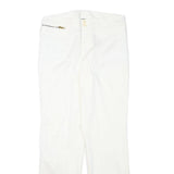 LAUREN RALPH LAUREN Womens Cotton Blend White Regular Fit Straight Leg Trousers