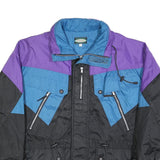 DYNAMITE Mens Black & Purple Blue Polyester Blend Zip Jacket L Woven Colourblock