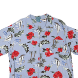 TROPICOOL Mens Blue Hawaiian Shirt 2XL Cotton Blend Short Sleeve Beach Style
