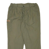 BLUE MOUNTAIN Mens Relaxed Beige Polyester Blend Zip Trousers W36 L30 Casual