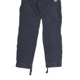 CARHARTT Mens Dark Blue Regular Cargo Trousers W27 L29 Cotton Blend Button