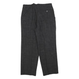 Womens Black Polyester Blend Regular Fit Straight Trousers W32 L28 Classic