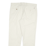 TOMMY HILFIGER Mens Cotton Blend Cream Regular Straight Trousers W34 L30 Casual