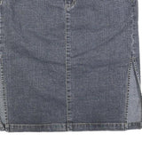 DKNY Womens Blue Denim Straight Knee Length Cotton Blend M Skirt Casual