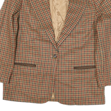 SAG HARBOR Womens Brown Checked Jacket UK 14 Acrylic Blend Button Closure