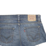 LEVI'S Womens Blue Denim Bootcut Shorts M W32 Distressed Casual