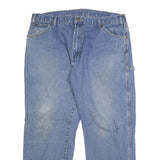 DICKIES Mens Relaxed Blue Denim Jeans W38 L30 Workwear Casual Zip Closure