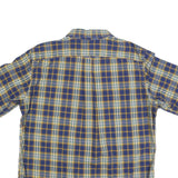 NAUTICA Mens Blue & Yellow Check Shirt XL Cotton Blend Short Sleeve Casual