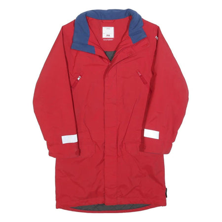 HELLY HANSEN Boys Red Blue Outdoor Jacket 10Y Polyester Zip Reflective Strips