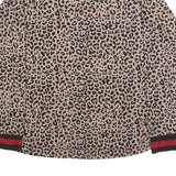 DKNY Womens Beige & Black Leopard Patterned Jumper Crew Neck Basic Knit XL