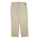 DICKIES Mens Cotton Blend Beige Trousers Regular Fit W36 L32 Classic Workwear