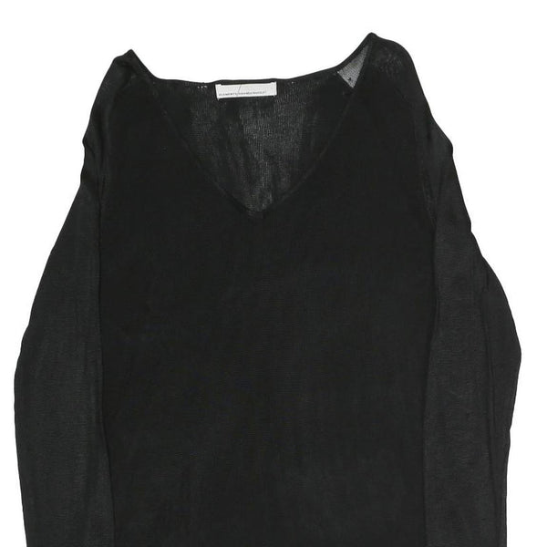 ELEMENTS AMANDA WAKELEY Womens Black Plain Pullover V-Neck Basic Knit UK 18