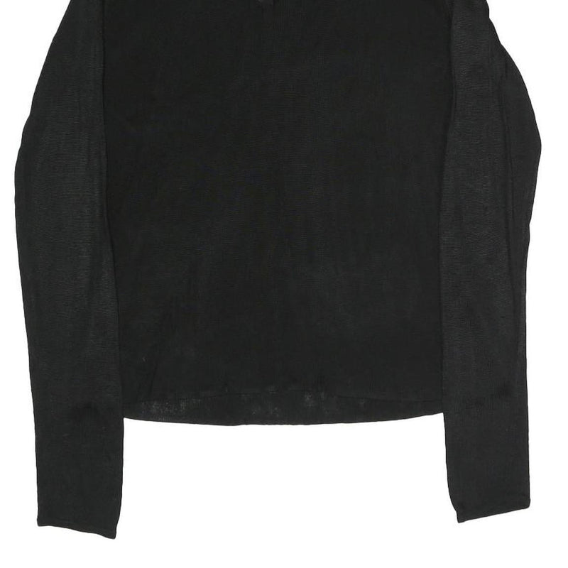 ELEMENTS AMANDA WAKELEY Womens Black Plain Pullover V-Neck Basic Knit UK 18