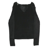 ELEMENTS AMANDA WAKELEY Womens Black Plain Pullover V-Neck Basic Knit UK 18