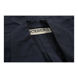 Iceberg Cropped Blazer - Large Navy Silk Blend