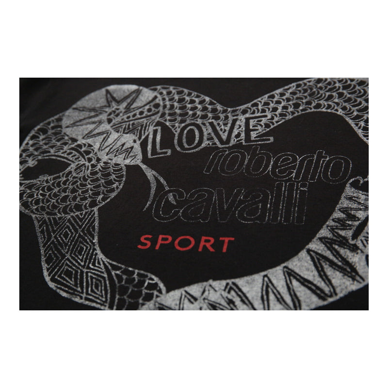 Roberto Cavalli Sport Graphic T-Shirt - Medium Black Cotton