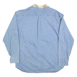 VANS Mens Blue & Beige Cotton Shirt XL Checked Collar Casual Long Sleeve