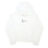 KARL KANI Womens White Hoodie XS Cotton Blend Pullover Jumper