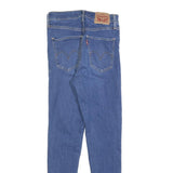LEVI'S Womens Slim Blue Denim Light W26 L26 Skinny Ripped Ankle Jeans Zip