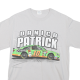 Mens White Danica Patrick Racing Graphic T-Shirt M Short Sleeve Crew Neck