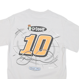 Mens White Danica Patrick Racing Graphic T-Shirt M Short Sleeve Crew Neck