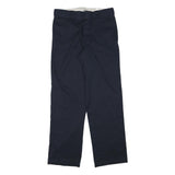 DICKIES Mens Cotton Blend Navy Regular Straight Trousers W30 L31 Workwear Zip