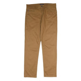 TOMMY HILFIGER Mens Cotton Brown Regular Straight Trousers W34 L32 Classic Fit