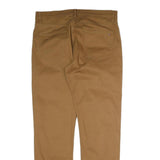 TOMMY HILFIGER Mens Cotton Brown Regular Straight Trousers W34 L32 Classic Fit